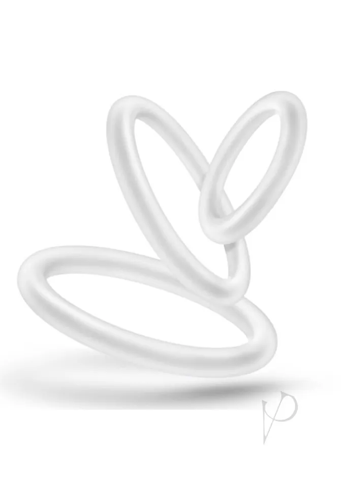 Performance VS4 Pure Premium Silicone Cock Ring Set 3 Sizes White Performance Male Sex Toys