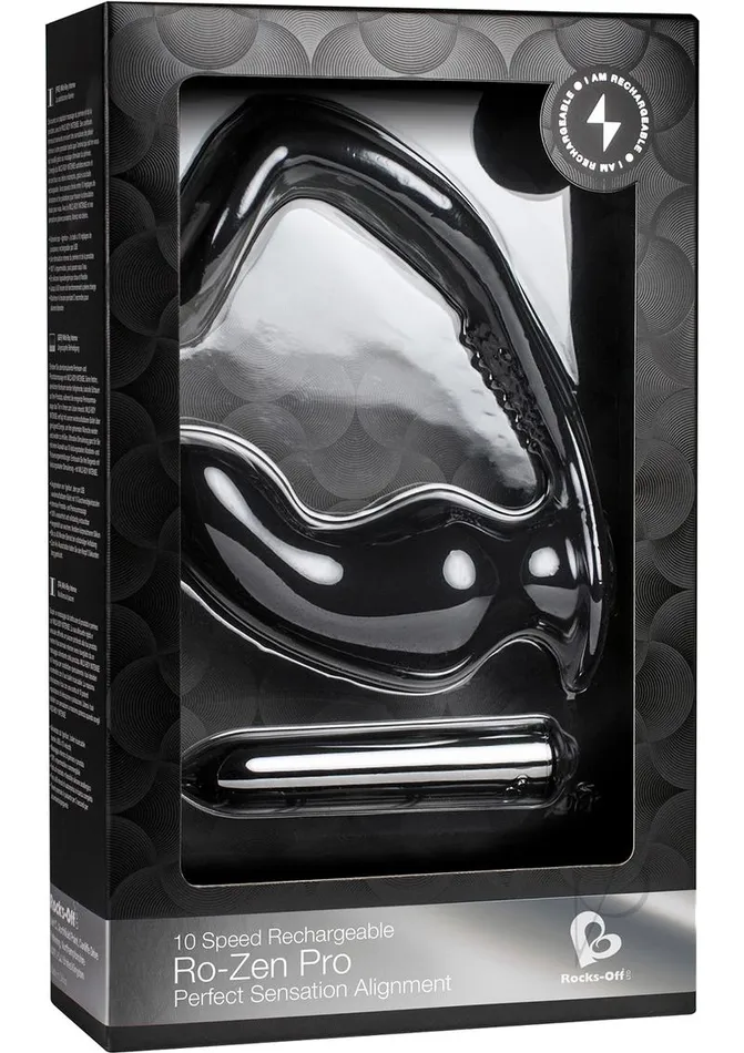 Rocks Off Male Sex Toys RoZen Pro Rechargeable Silicone Cock Ring with Vibrating Butt Plug Black Rocks Off Male Sex Toys RoZen Pro Rechargeable Silicone Cock Ring with Vibrating Butt Plug Black