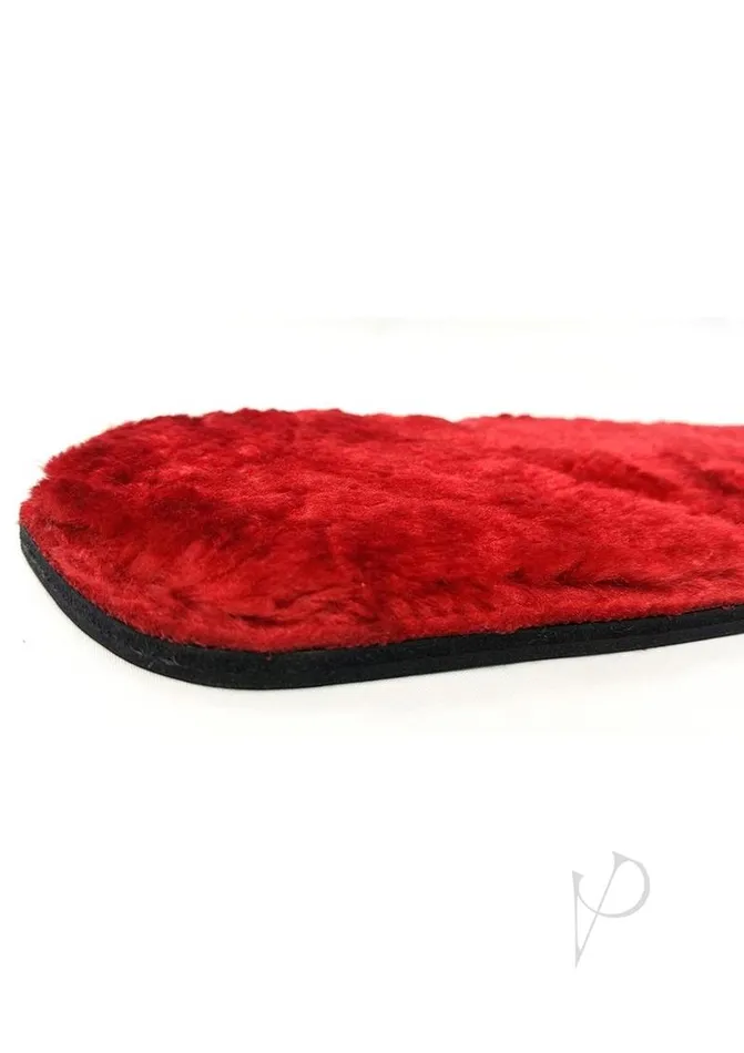 Rouge Restraints Rouge Leather Paddle with Faux Fur Black and Red