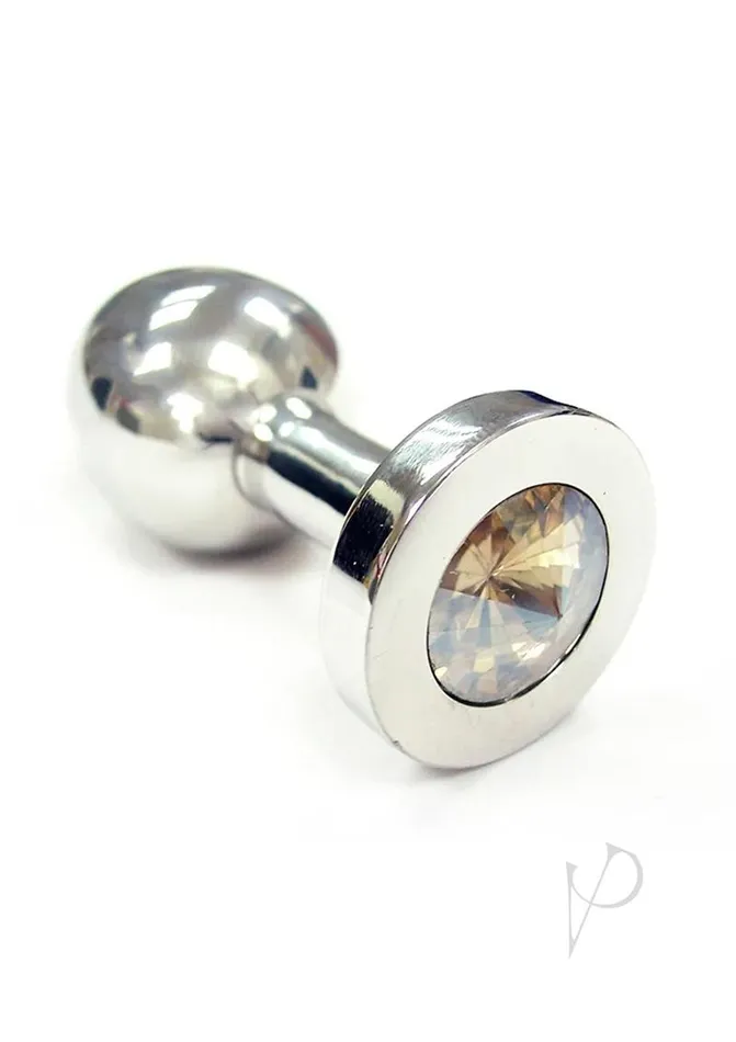 Rouge Smooth Stainless Steel Anal Plug Medium Clear Jewel Rouge Male Sex Toys Rouge Smooth Stainless Steel Anal Plug Medium Clear Jewel Rouge Male Sex Toys