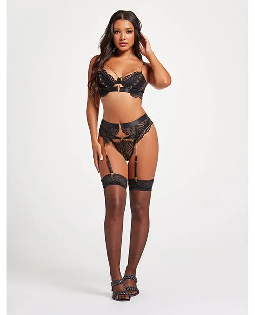 Scalloped Lace Bra wGold Chain Garter Belt Thong Black XL Seven Til Midnight Anal Scalloped Lace Bra wGold Chain Garter Belt Thong Black XL Seven Til Midnight Anal