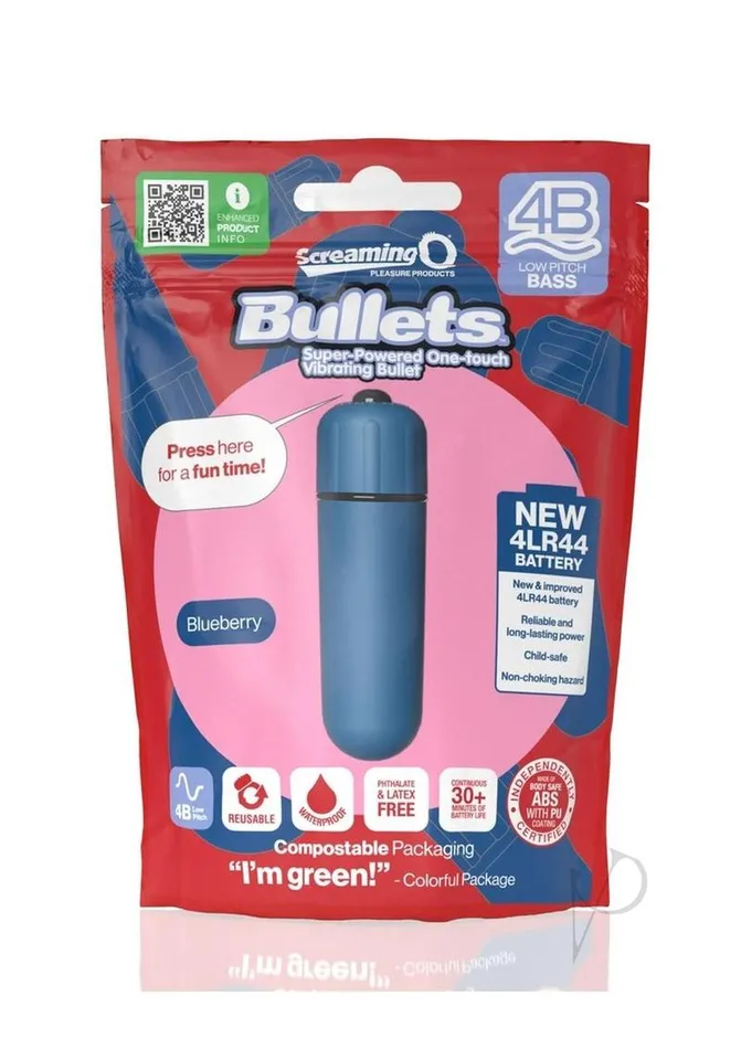 Screaming O Female Sex Toys Screaming O 4B Bullet Vibrator Blueberry