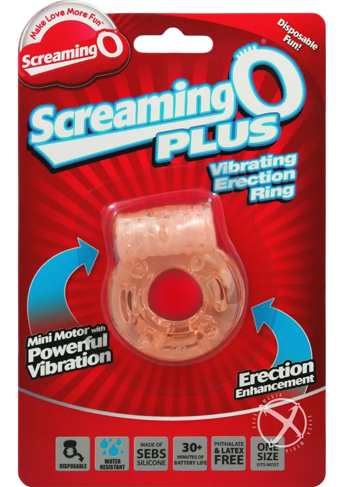 Screaming O Plus Silicone Cock Ring Vanilla Screaming O Male Sex Toys