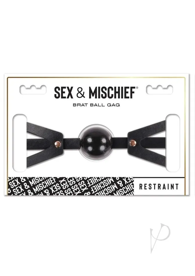 Sex and Mischief Brat Ball Gag BlackRose Gold Sex And Mischief Vibrators