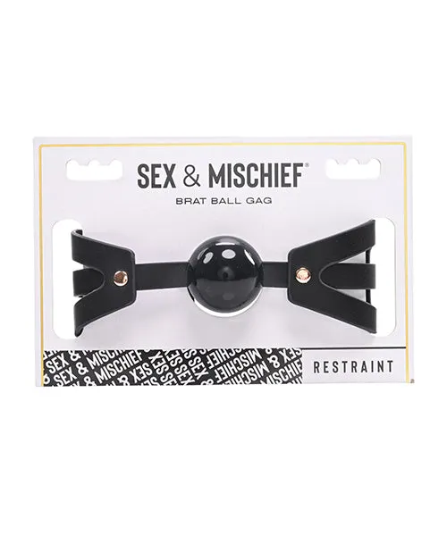 Sex and Mischief Brat Ball Gag BlackRose Gold Sex And Mischief Vibrators