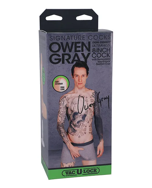 Signature Cocks Dildos Signature Cocks Ultraskyn Owen Gray Dildo with Removable Suction Cup 9in Vanilla
