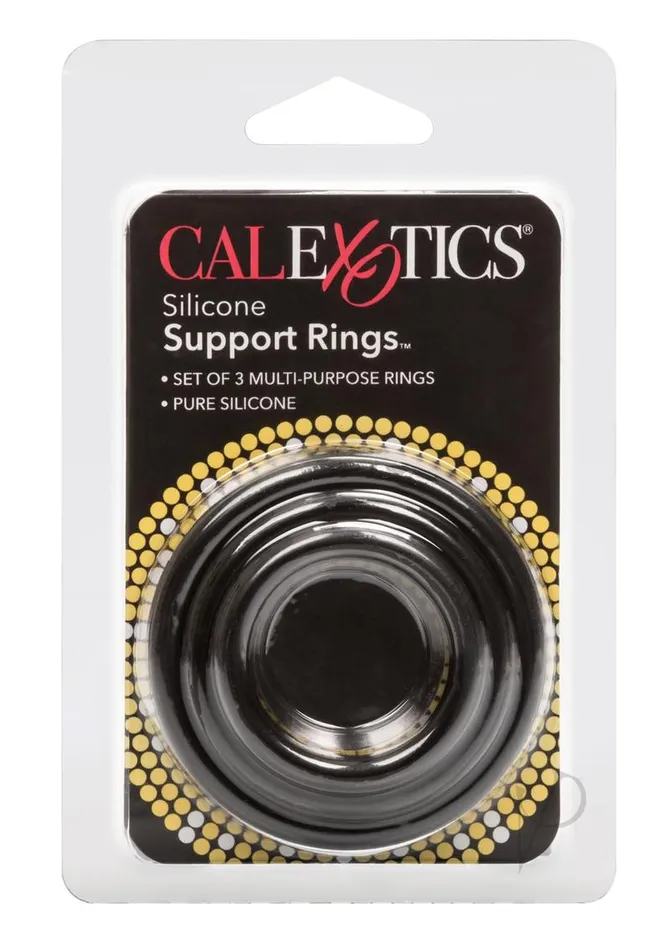 Silicone Support Rings Cock Rings 3 Piece Set Black Rings Anal