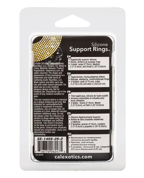 Silicone Support Rings Cock Rings 3 Piece Set Black Rings Anal Silicone Support Rings Cock Rings 3 Piece Set Black Rings Anal