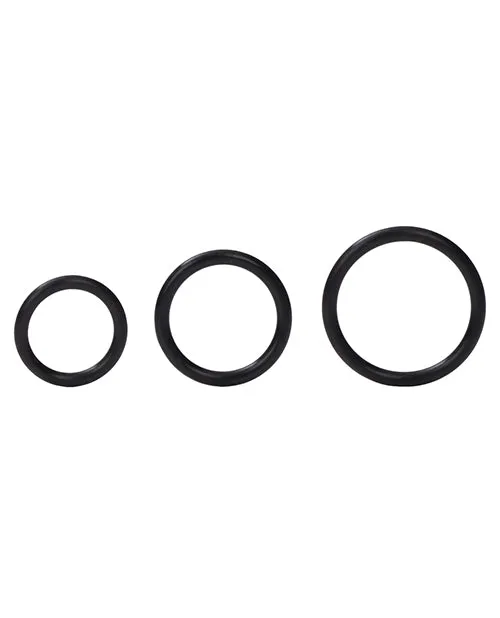 Silicone Support Rings Cock Rings 3 Piece Set Black Rings Anal Silicone Support Rings Cock Rings 3 Piece Set Black Rings Anal