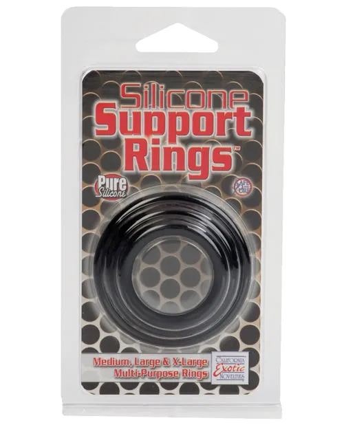 Silicone Support Rings Cock Rings 3 Piece Set Black Rings Anal Silicone Support Rings Cock Rings 3 Piece Set Black Rings Anal