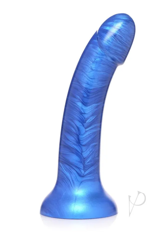 Simply Sweet Dildos Simply Sweet Metallic Silicone Dildo 7in Blue