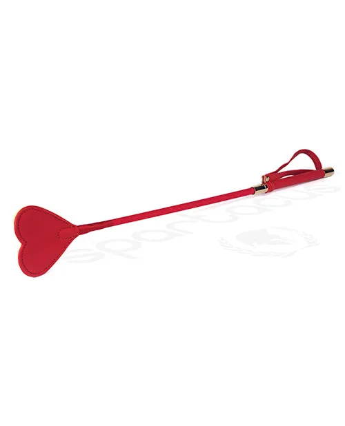 Spartacus PU Riding Crop wPlush Heart Shape Tip Red Spartacus Anal