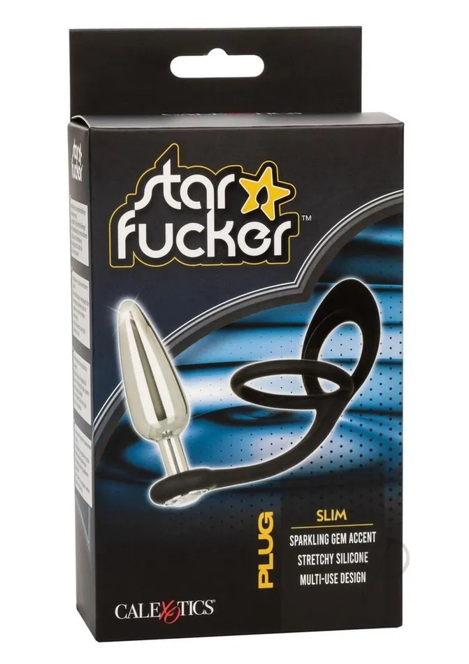 Star Fucker Anal Star Fucker Slim Plug Silicone Dual Enhancer Black