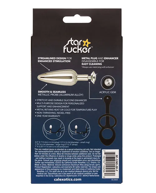 Star Fucker Anal Star Fucker Slim Plug Silicone Dual Enhancer Black