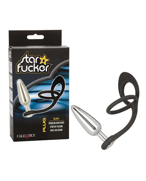 Star Fucker Anal Star Fucker Slim Plug Silicone Dual Enhancer Black