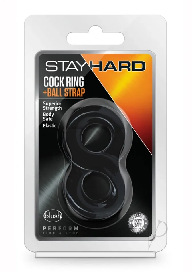 Stay Hard Cock Ring and Ball Strap Black Stay Hard Male Sex Toys