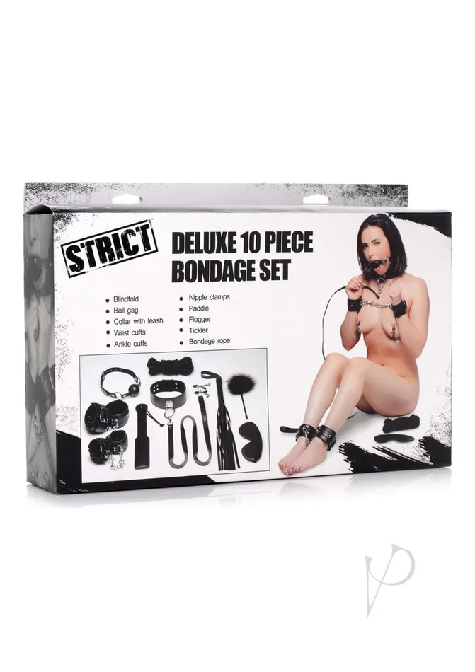 Strict Deluxe 10 Piece Bondage Set Black Strict Couples