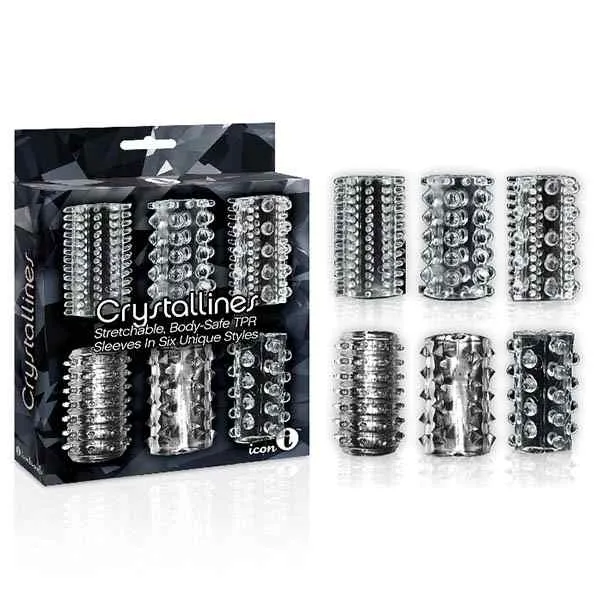 The 9s Crystalline TPR Cock Sleeves Wild Night Fantasies Dildos