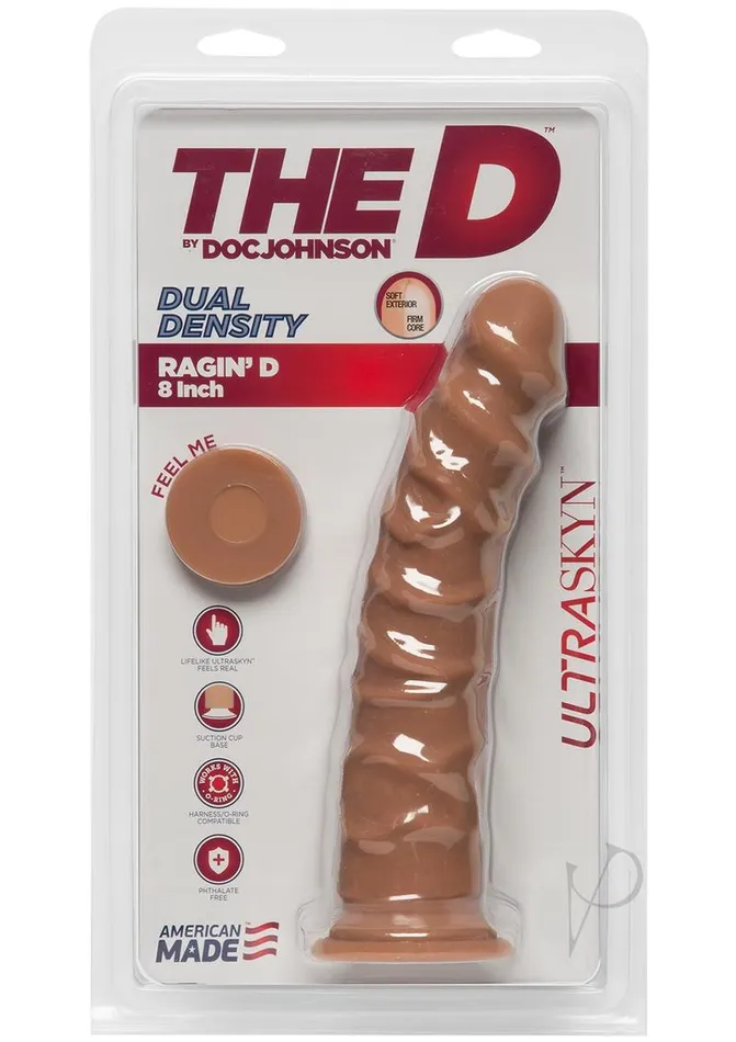 The D The D Ragin D Ultraskyn Dildo 8in Caramel Dildos