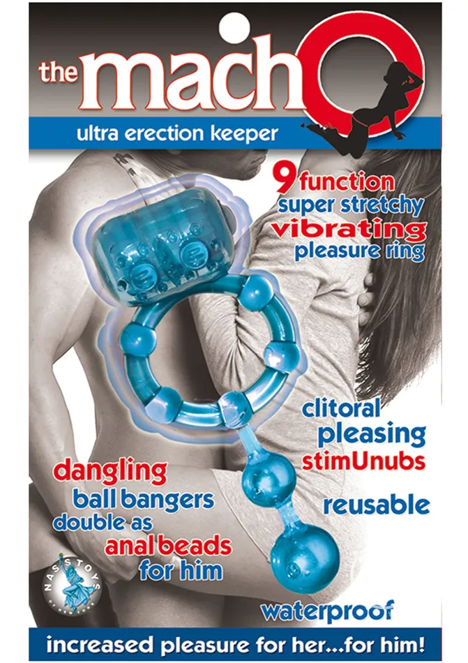 The MachO Ultra Erection Keeper Vibrating Cock Ring Blue Macho Male Sex Toys The MachO Ultra Erection Keeper Vibrating Cock Ring Blue Macho Male Sex Toys