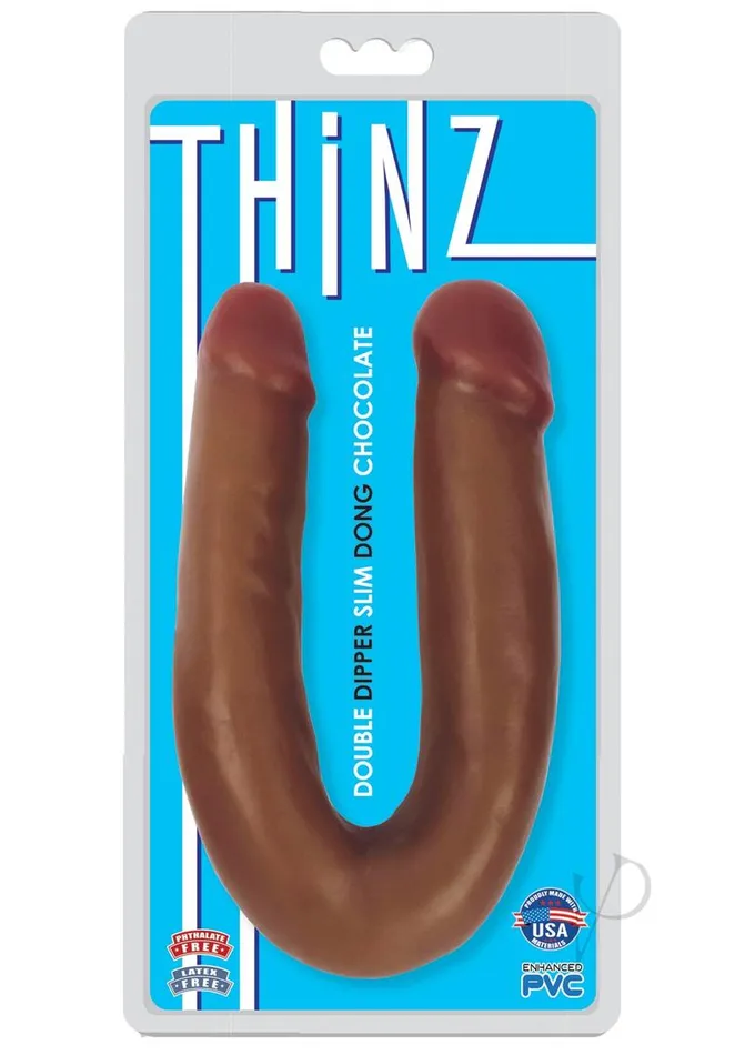 Thinz Dildos Thinz Double Dipper Slim Double Dong Chocolate