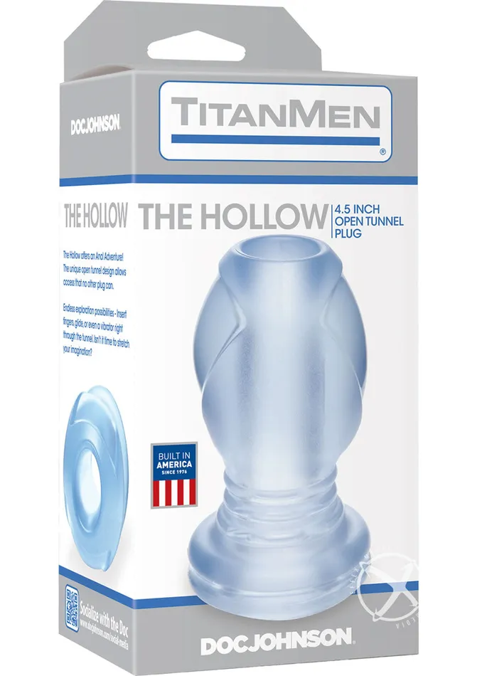 Titan Men TitanMen The Hollow Open Tunnel Anal Plug Clear Male Sex Toys