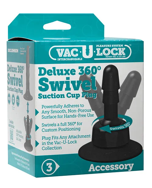 Vac U Lock Deluxe 360 Swivel Suction Cup Plug Black Vac U Lock Anal