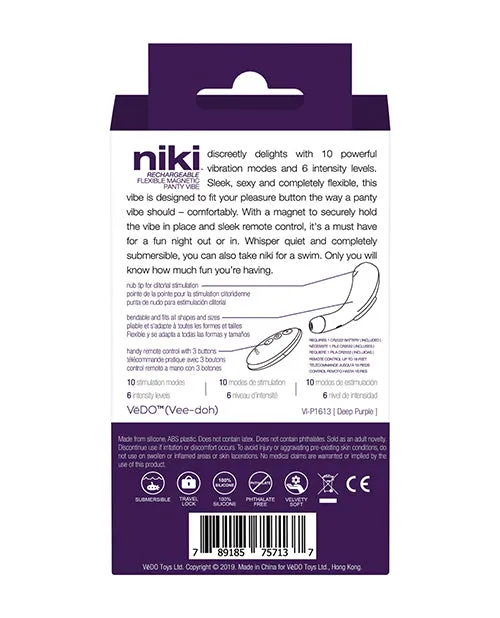 Vedo Vibrators VeDO Niki Rechargeable Panty Vibe Deep Purple