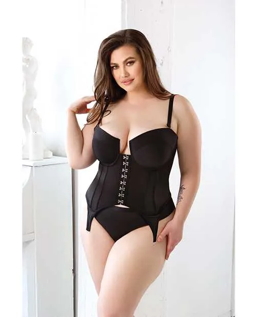 Vibrators Curve Sloan Cropped Bustier Top Panty Black 3X4X Curve By Fantasy Lingerie Vibrators Curve Sloan Cropped Bustier Top Panty Black 3X4X Curve By Fantasy Lingerie