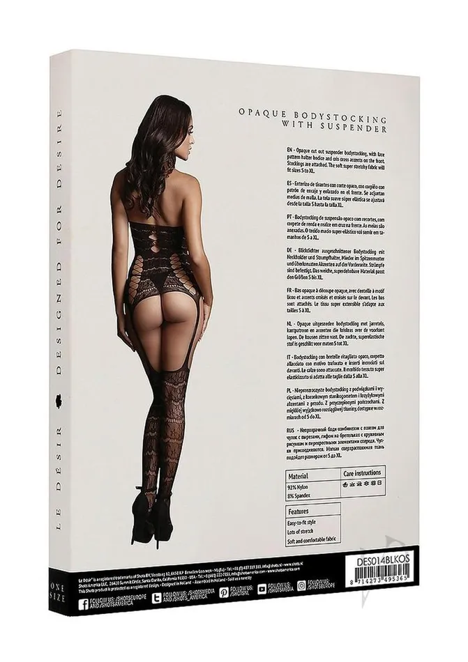 Vibrators Le Desir Le Desire Lace Suspender Bodystocking OS Black Vibrators Le Desir Le Desire Lace Suspender Bodystocking OS Black