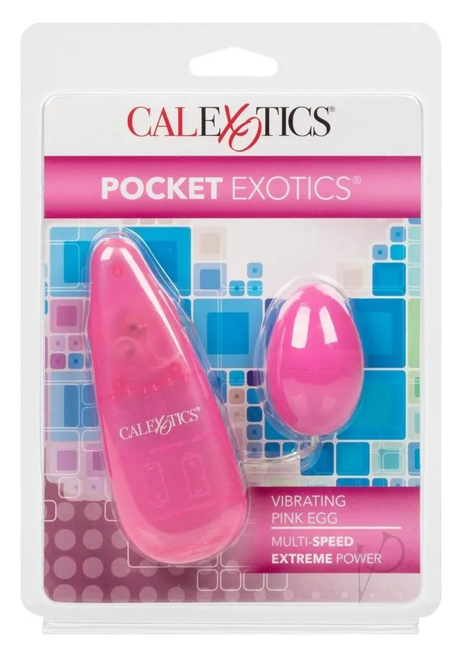 Vibrators Pocket Exotics Vibrating Pink Passion Egg with Wired Remote Control Pink Pocket Exotics