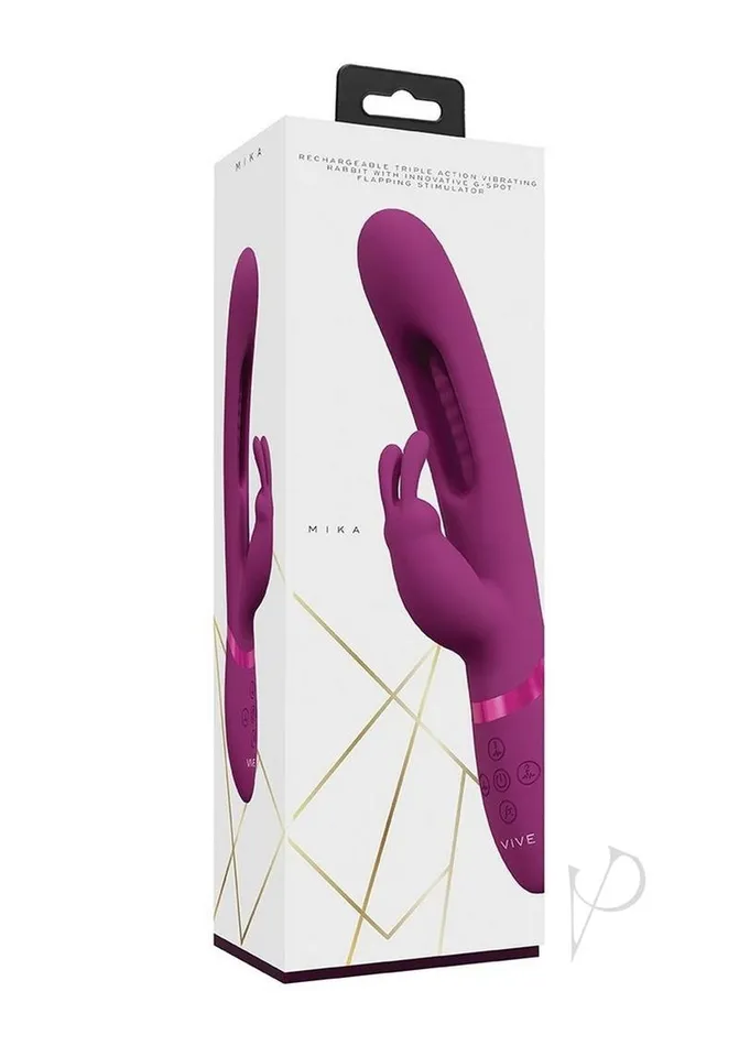 Vive By Shots Vibrators Vive Mika Rechargeable Triple Motor Vibrating Rabbit with GSpot Stimulator Pink Vive By Shots Vibrators Vive Mika Rechargeable Triple Motor Vibrating Rabbit with GSpot Stimulator Pink