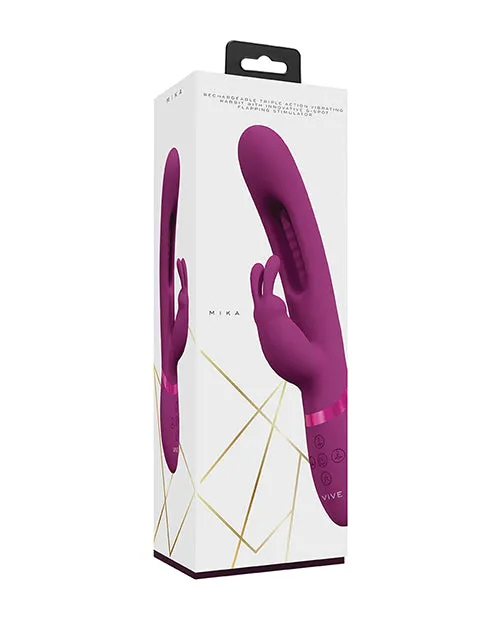 Vive By Shots Vibrators Vive Mika Rechargeable Triple Motor Vibrating Rabbit with GSpot Stimulator Pink