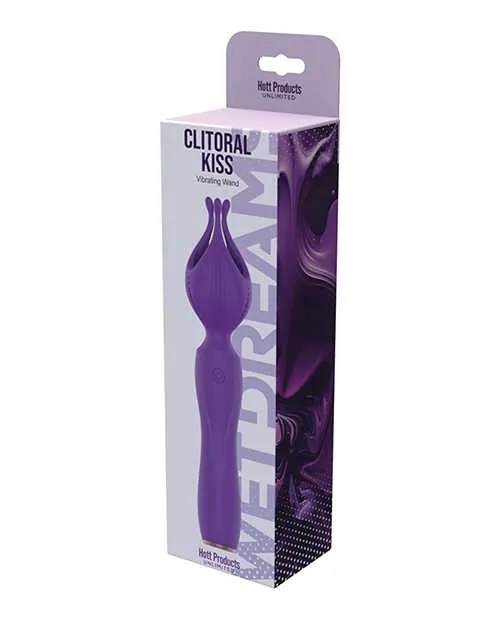 Wet Dreams Female Sex Toys Wet Dreams Clitoral Kiss Flower Pedal Rechargeable Silicone Vibrator Purple