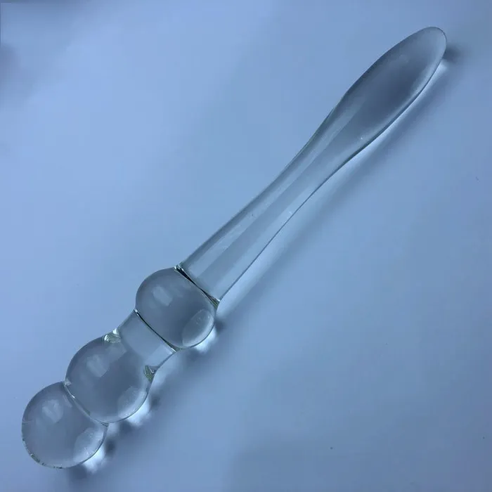 Wild Night Fantasies Clear Ribbed Glass Dildo 8 Inch Dildos