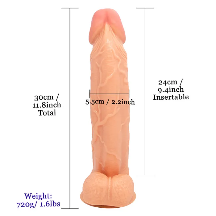 Wild Night Fantasies Female Sex Toys Big Classic Realistic Dildo 12 Inch