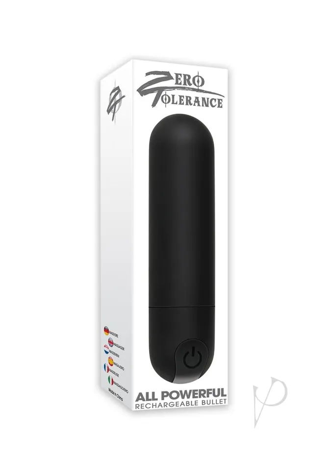 Zero Tolerance All Powerful Rechargeable Bullet Black Zero Tolerance Anal