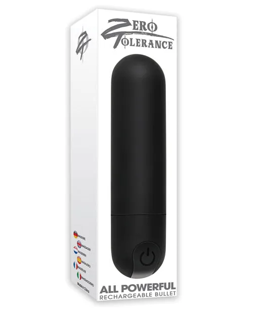 Zero Tolerance All Powerful Rechargeable Bullet Black Zero Tolerance Anal