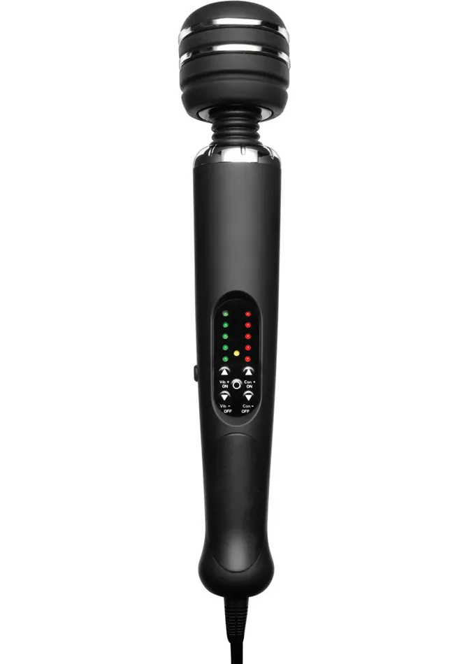 Zeus Electrosex Arcana Electro Vibe Silicone Wand Massager Black Zeus Electrosex Vibrators