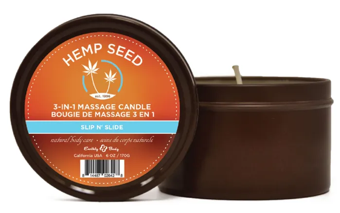 3in1 Massage Candle 6 Oz Slip n Slide Earthly Body Couples