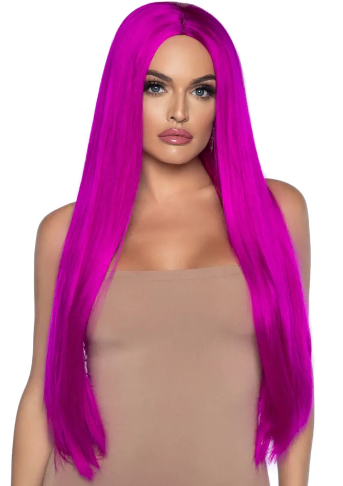 33 Inch Long Straight Center Part Wig Raspberry Leg Avenue Anal