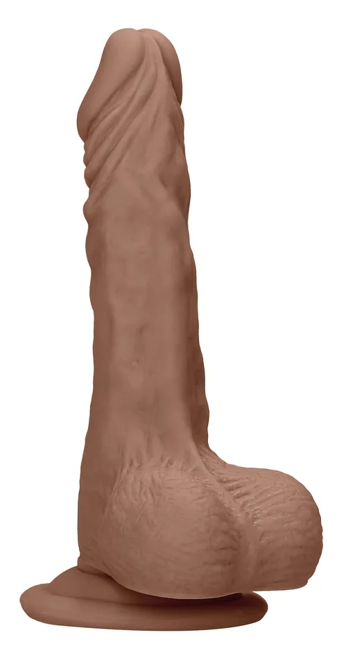 8 Inch Dong With Testicles Tan Shots RealRock Dildos