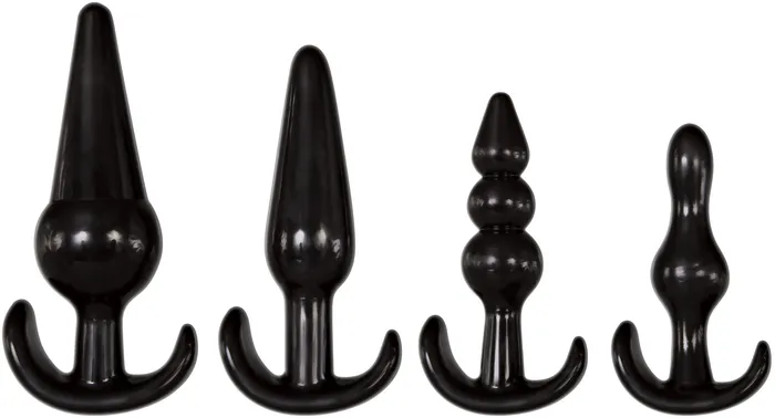 Adam and Eve Anal 4 Piece Anal Plug Kit Black