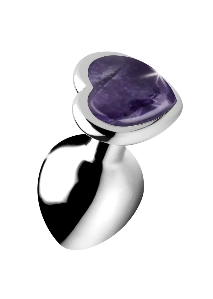 Amethyst Heart Anal Plug Small XR Brands Booty Sparks Male Sex Toys