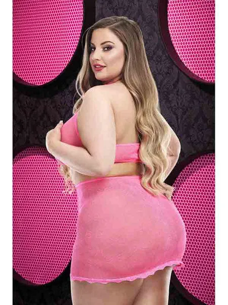 Anal Lapdance Lingerie Jacquard Crop Top and Skirt Set LC70HPX