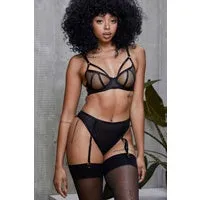 Anal Playful Promises Hustler Arielle Black Mesh Bra with Open Strap Back