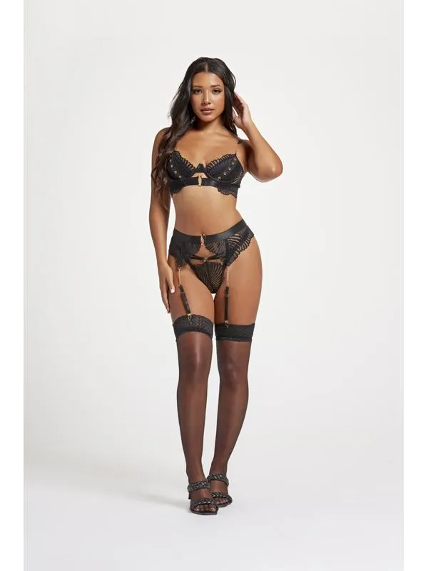 Anal Seven Til Midnight Unchained Love Three Piece Bra Set STM11546BlackM
