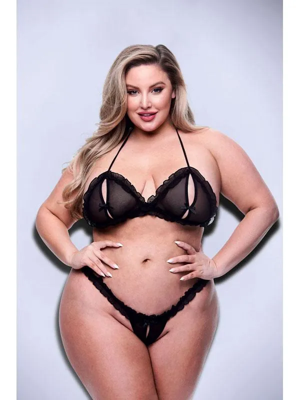 Baci Anal Baci 2pc PeekABoo Bra Crotchless GString Set Q BX