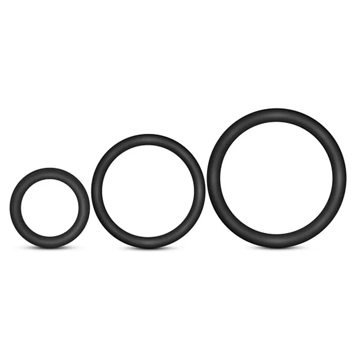 Blush Novelties Anal Performance Vs4 Pure Premium Silicone Cockring Set Black