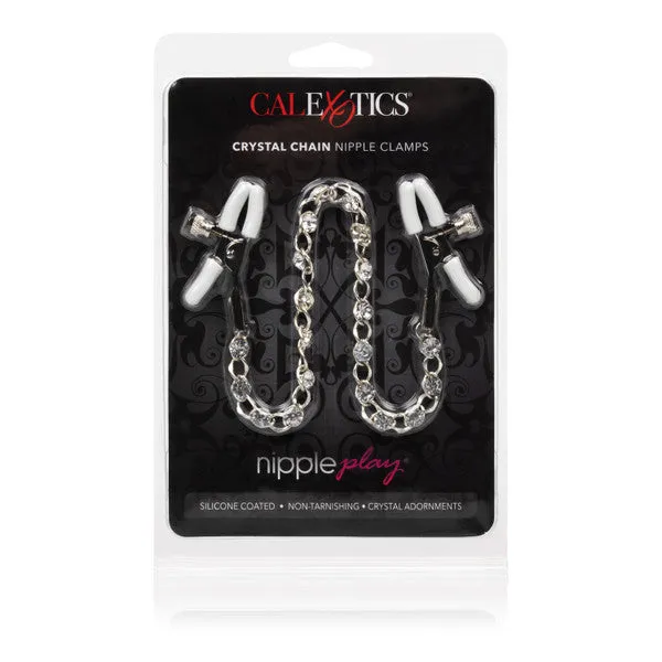 CalExotics Couples Nipple Play Crystal Chain Nipple Clamps Clamshell CalExotics Couples Nipple Play Crystal Chain Nipple Clamps Clamshell